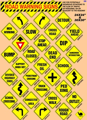road warning signs